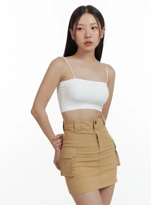 Solid Crop Cami Top OL401 sold by Lewkin