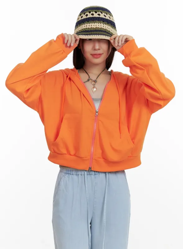 Crop Zip-Up Hoodie OL408 sold by Lewkin