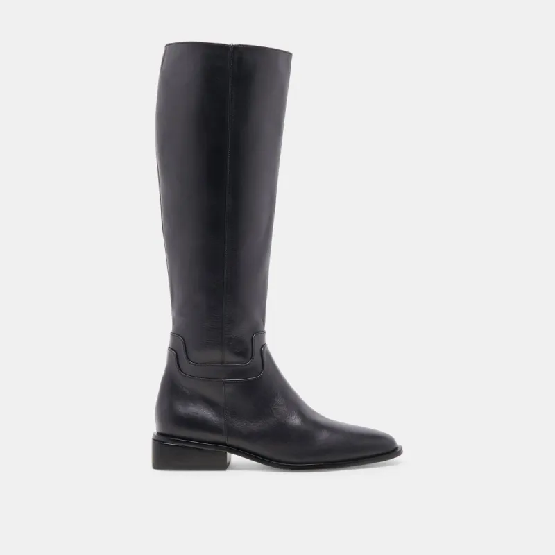 VERDI WIDE CALF BOOTS BLACK LEATHER sold by Dolce Vita