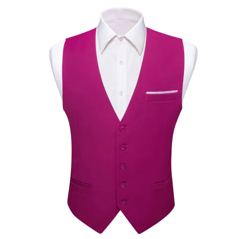 Barry Wang Wedding Vest for Men Ruby Solid V-Neck Waistcoat sold by Barrywang