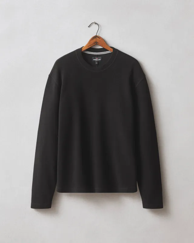 Men's French Rib Crew - Black sold by American Giant