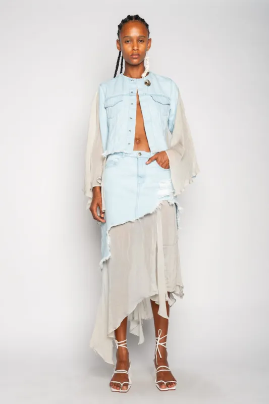 DENIM CHIFFON FITTED JACKET sold by Marques ’ Almeida