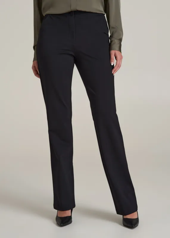 Straight Leg Dress Pants for Tall Women in Black sold by American Tall