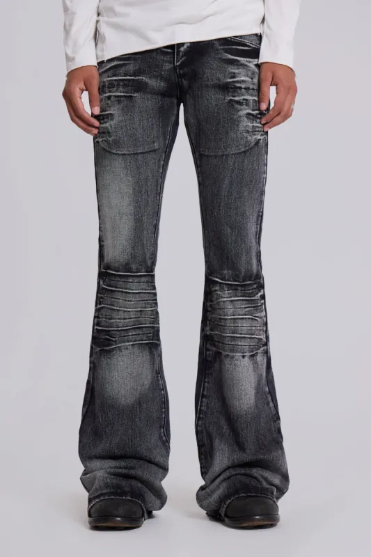 Washed Black Drift Flared Jeans sold by Jaded London