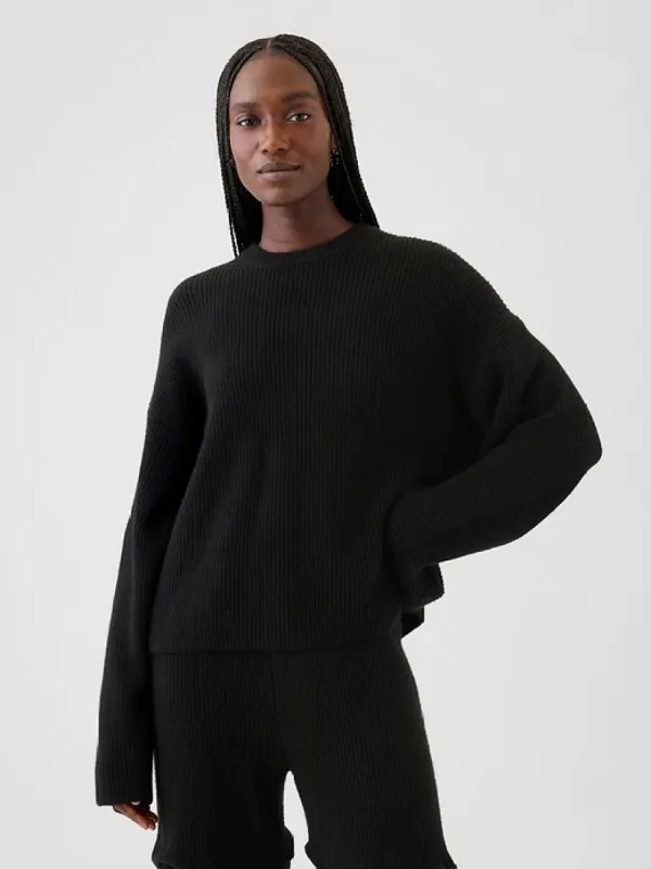CashSoft Shaker-Stitch Crewneck Sweater sold by GAP