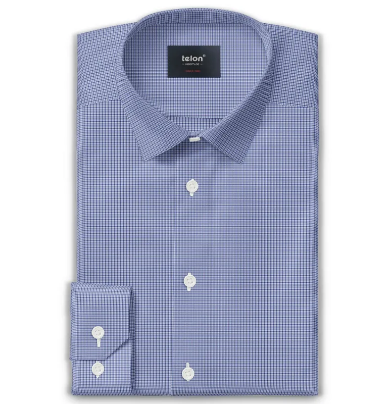 Luxury Pure Cotton - Long Sleeve - Royal Check sold by Airthreads