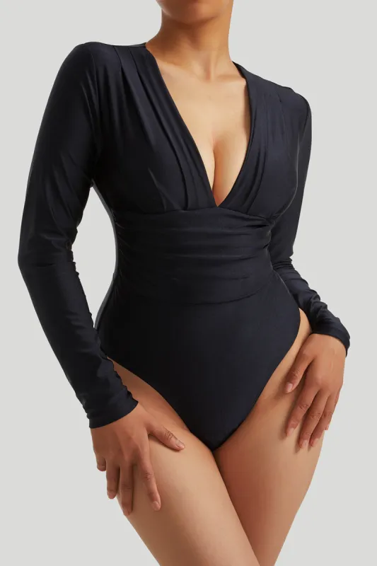 Shiny Fabrics Bodysuit With Built-in Shapewear sold by MOOSLOVER