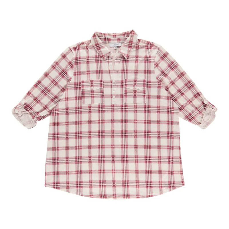 mySTYLE Women's Plus Plaid Top sold by Giant Tiger