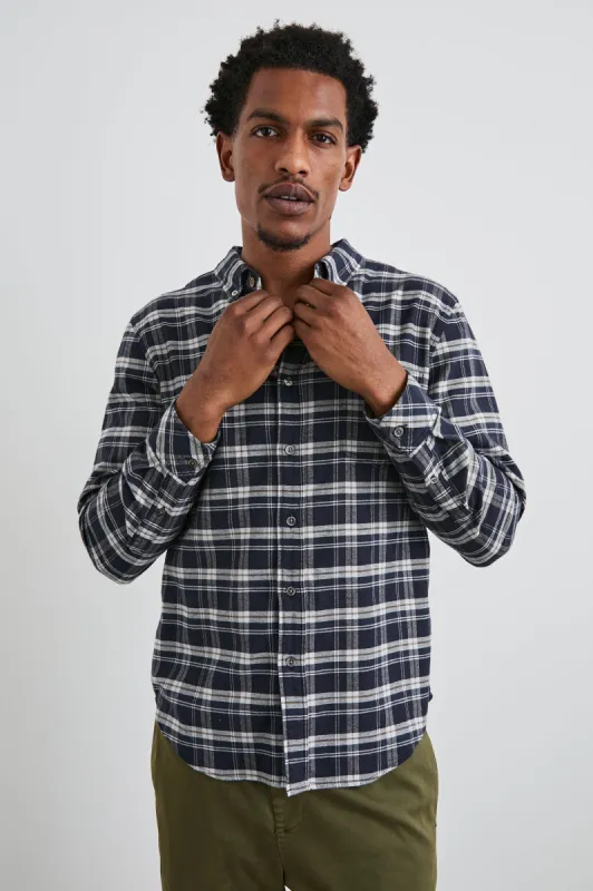 REID SHIRT - NAVY LENTIL CREAM sold by Rails