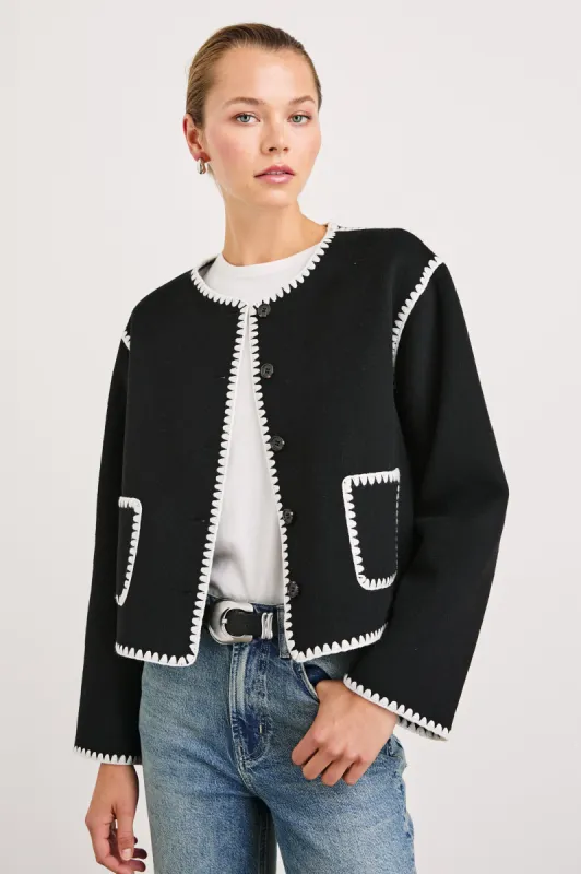 MELANIE JACKET - BLACK sold by Rails