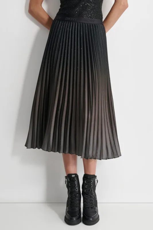 FOIL PLEATED SKIRT sold by DKNY