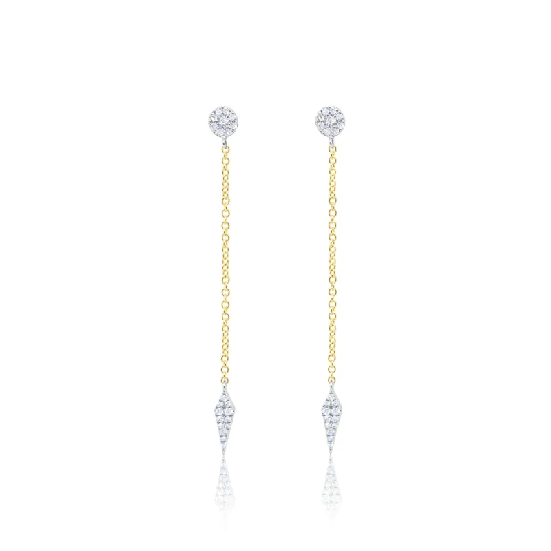 Yellow Gold and Diamond Drop Earring sold by Meira T