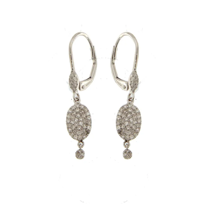 White Gold Oval Disc Earrings sold by Meira T