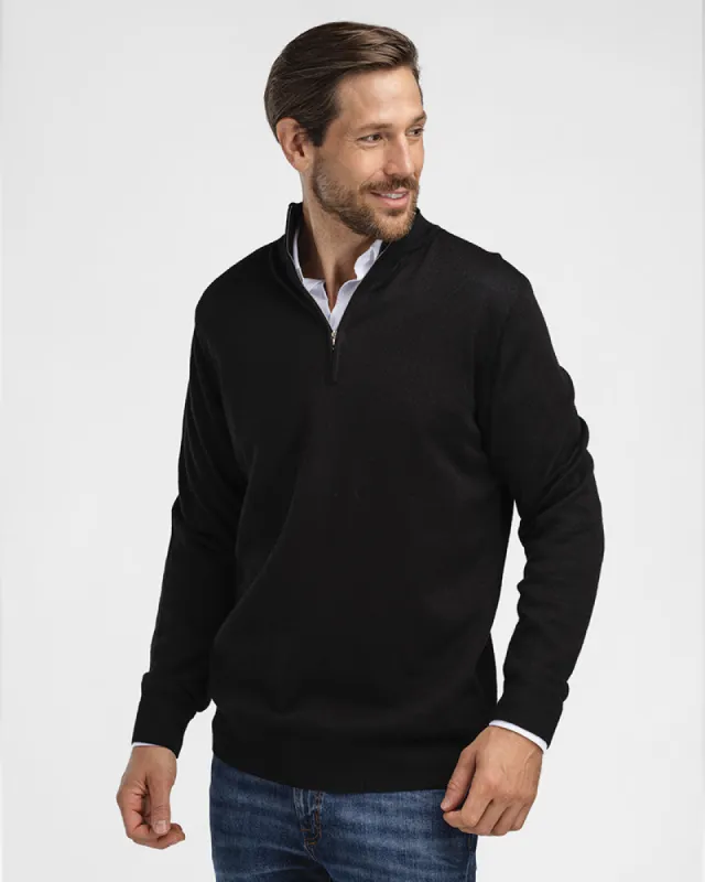 Kvist Merino 3/4-Zip Black sold by MediumTall