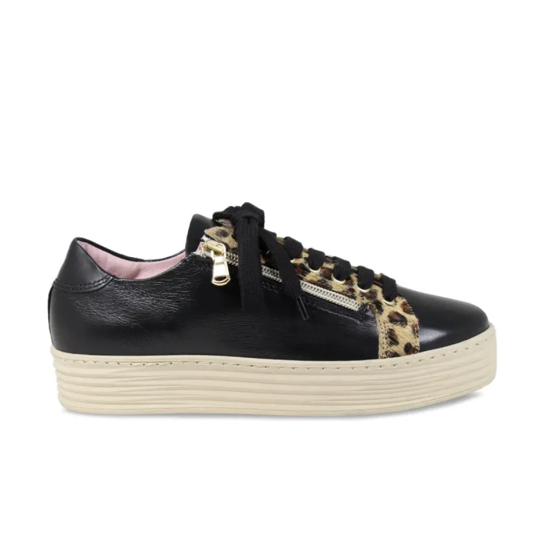 Hampton: Black Leather & Luxe Leopard sold by Sole Bliss