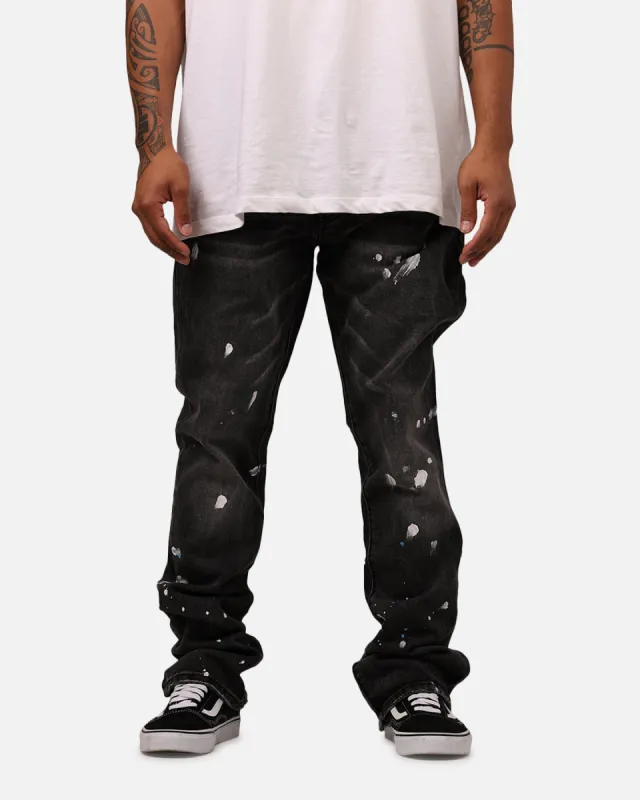 MNML B679 Worn In Painted Pants Washed Black sold by Culture Kings