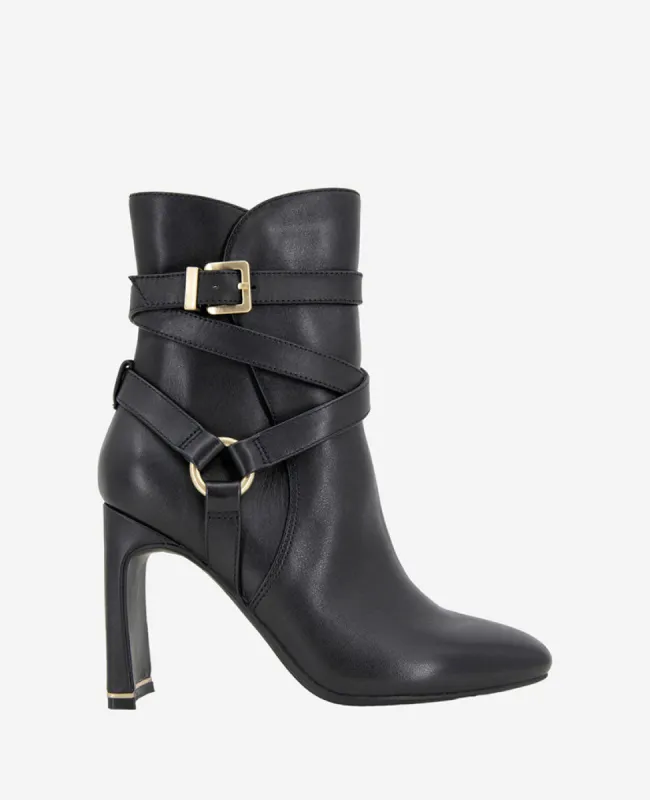 Nellie Leather Buckle Heel Ankle Bootie sold by Kenneth Cole