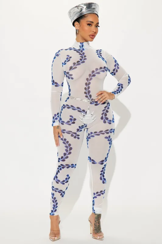 Tequila Tasting Cutie 3 Piece Costume Set - White/Blue sold by Fashion Nova