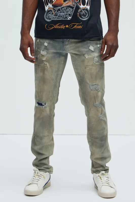 Put In The Work Panel Slim Jeans - Vintage Wash sold by Fashion Nova