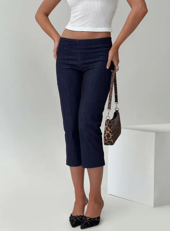 Diran Capri Trouser Indigo sold by Princess Polly