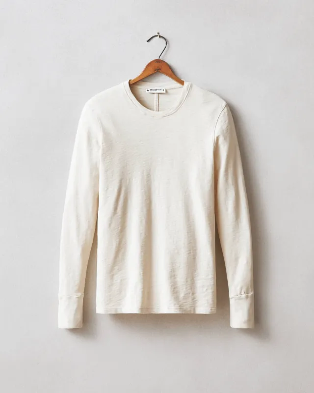 Premium Slub Crew Tee Long Sleeve - Creme Brulee sold by American Giant