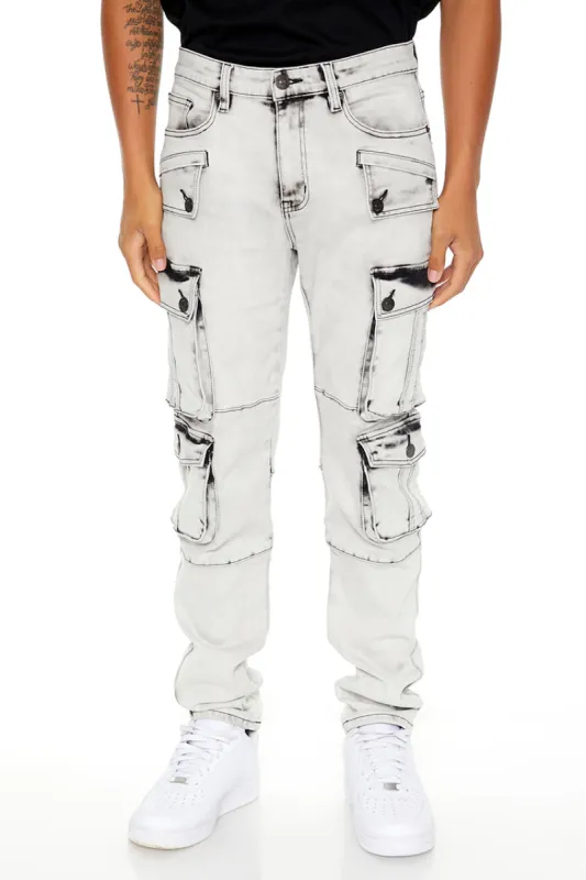 Jean cargo mince délavé à l'acide sold by Urban Planet