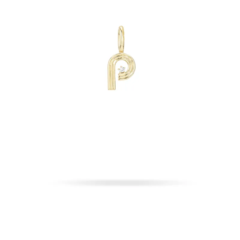 Groovy Diamond Initial Mini Bead Charm P sold by Adina Reyter