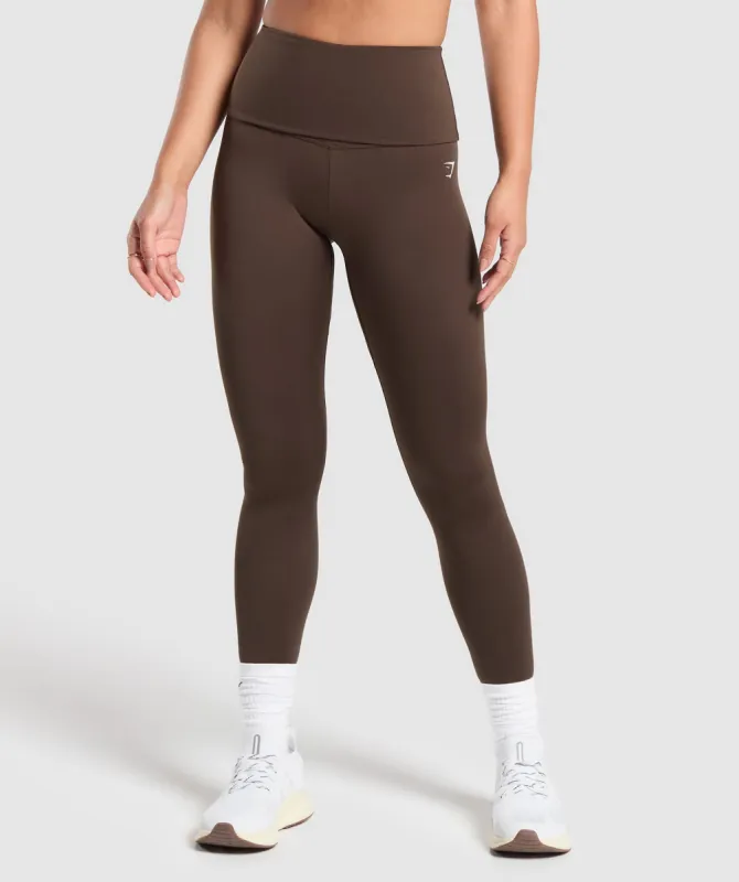 Gymshark Everyday Foldover Leggings - Archive Brown sold by Gymshark