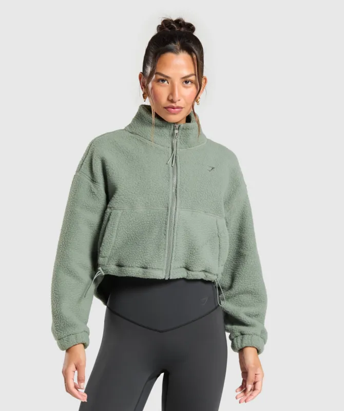 Gymshark Elevate Fleece Mid Jacket - Unit Green sold by Gymshark