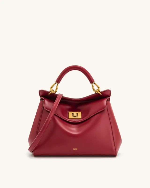 Lucia Classic Top Handbag - Claret sold by JW PEI