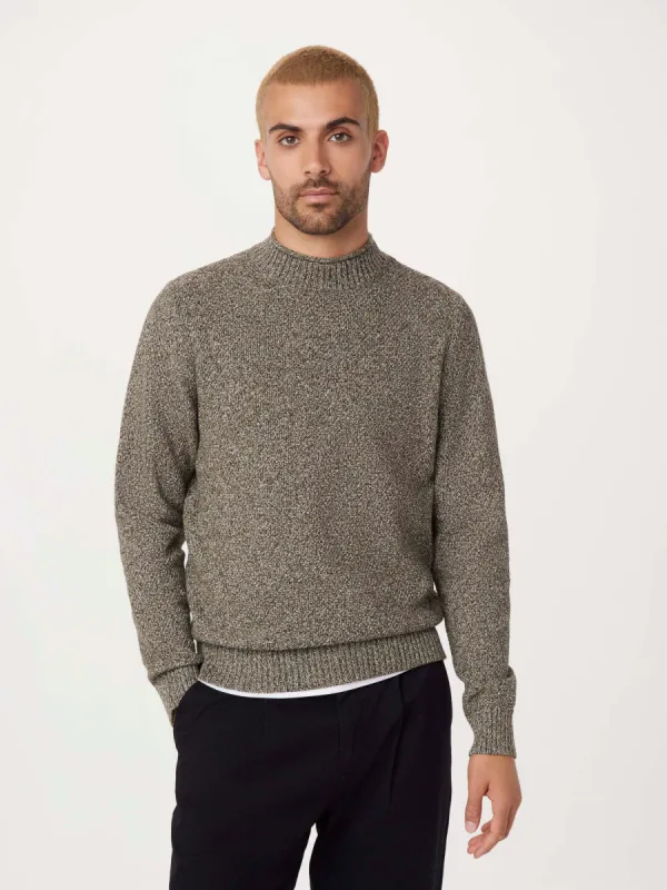 The Mock Neck Sweater in Olive sold by Frank & Oak