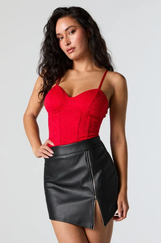 Faux Leather Side Zip Mini Skort sold by Charlotte Russe