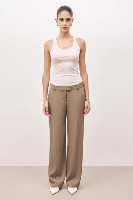 Mid Rise Wide Leg Trousers - Oak sold by Because of Alice
