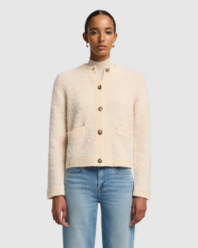 Cardigan in Milk sold by 7 For All Mankind