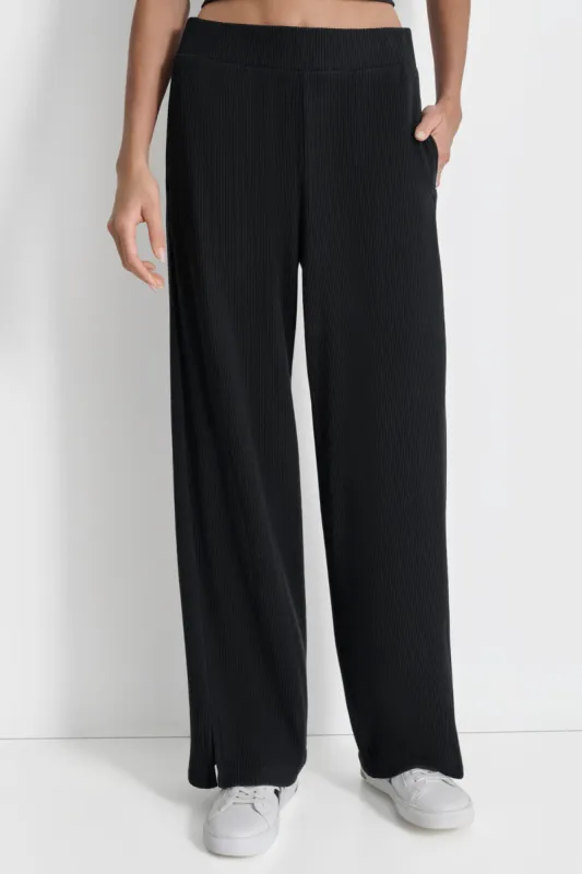 BRUSHED RIB KNIT STRAIGHT LEG PANT sold by DKNY