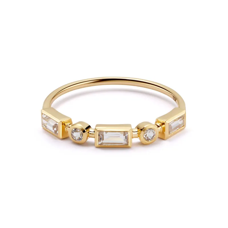 Estée Lalonde Fine Baguette Sapphire Ring 14ct Solid Gold sold by Daisy Jewellery
