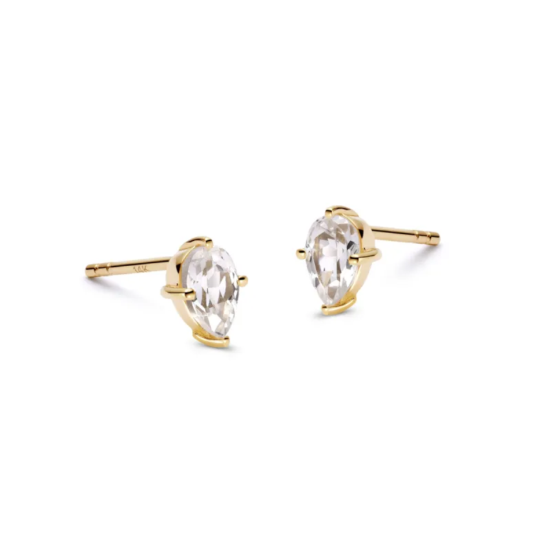 Estée Lalonde Fine Pear Sapphire Stud Earrings 14ct Solid Gold sold by Daisy Jewellery