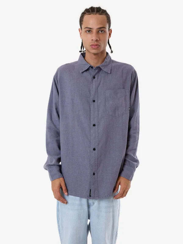 Hemp Minimal Thrills Oversize Long Sleeve Shirt - Folkstone Grey sold by Thrills