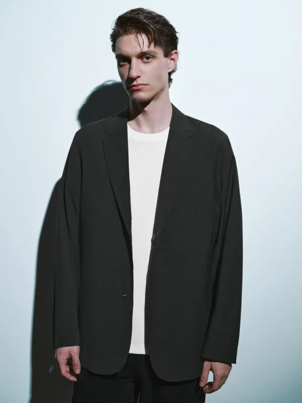 Notch Lapel Loose Blazer Jacket sold by Urban Revivo