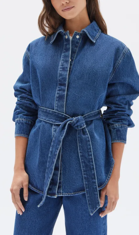 Assembly Label | Denim Belted Jacket - Heritage Blue sold by Sister & Co