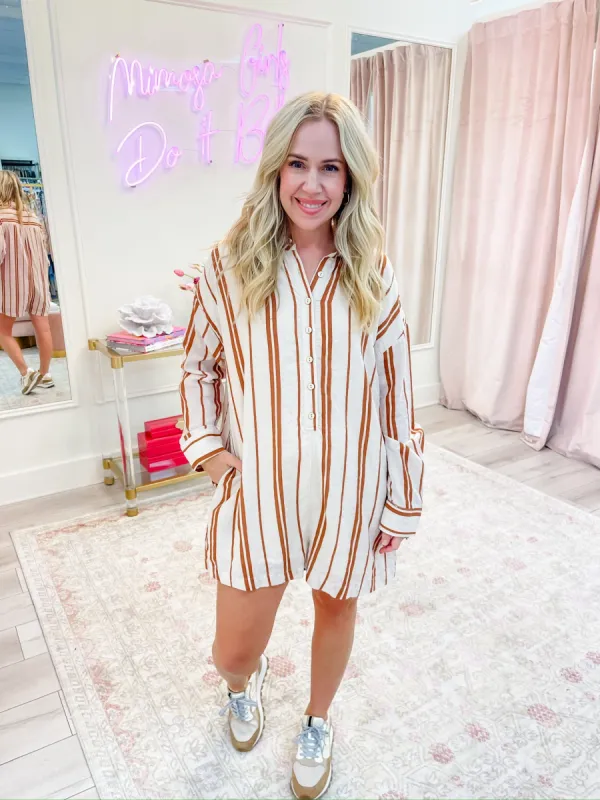 Jess Button Down Romper sold by Mimosa