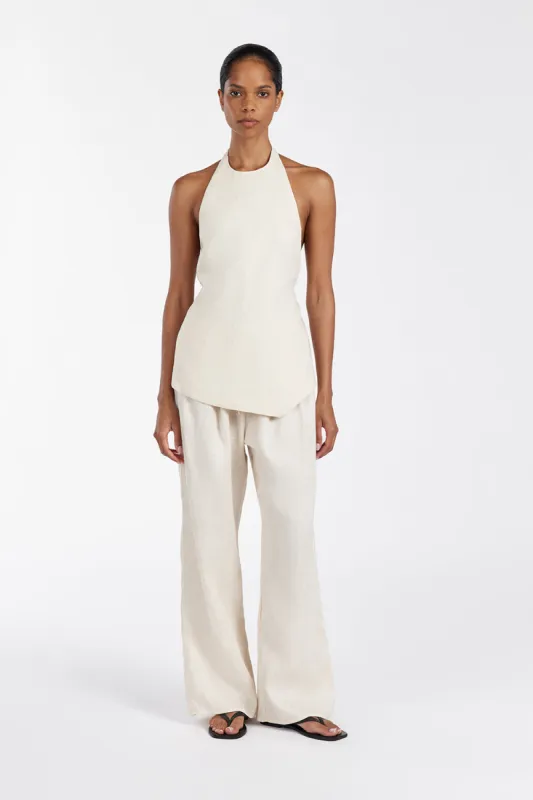 NALA CREAM ELASTIC WAIST PANT sold by Dissh