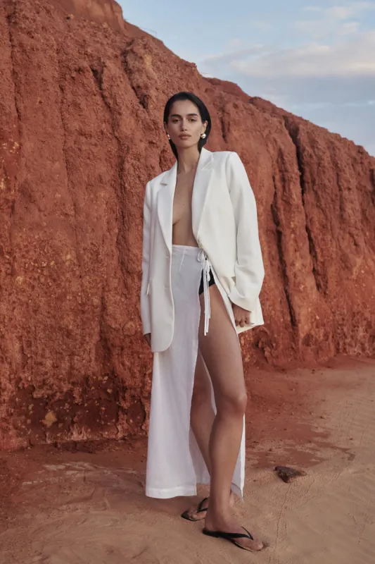LINA WHITE SARONG SHEER SKIRT sold by Dissh