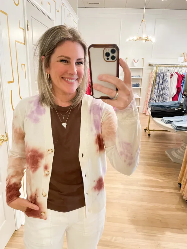 Tie Dyed Cardigan Sweater sold by Belletique