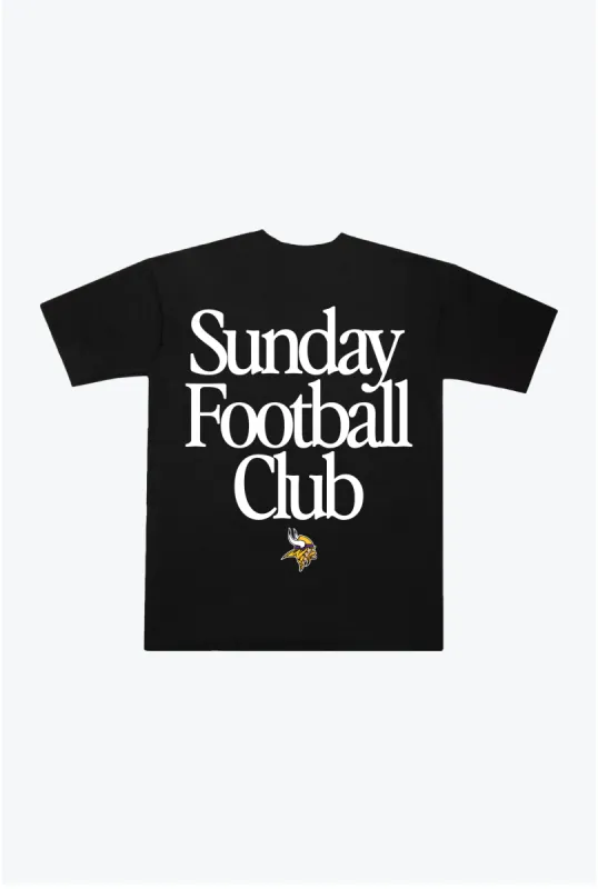 Minnesota Vikings Sunday Football Club Heavyweight T-Shirt - Black sold by Peace-Collective