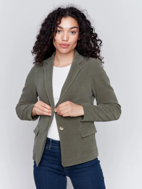 Knit Corduroy Blazer - Spruce sold by Charlie B