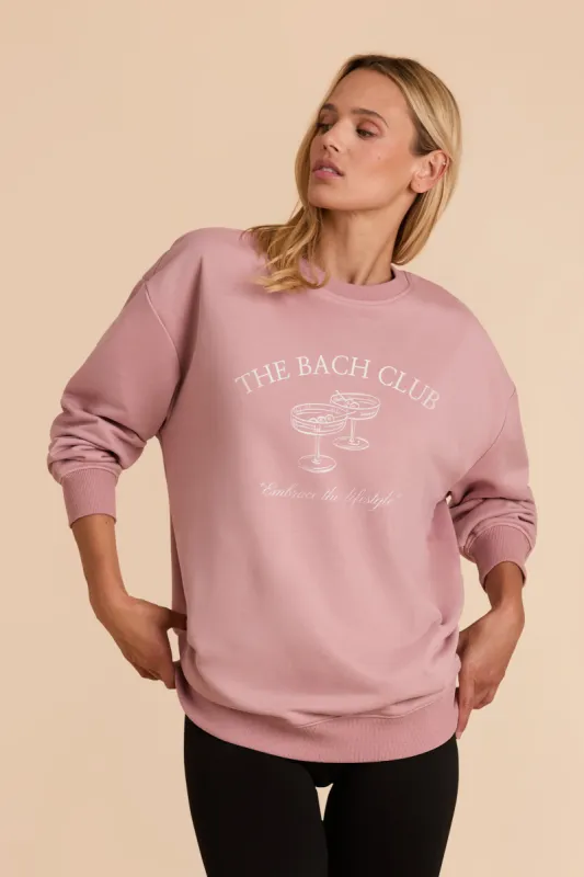 Brianne Oversized Crewneck Graphic Sweatshirt - Dark Mauve sold by Birdy Grey