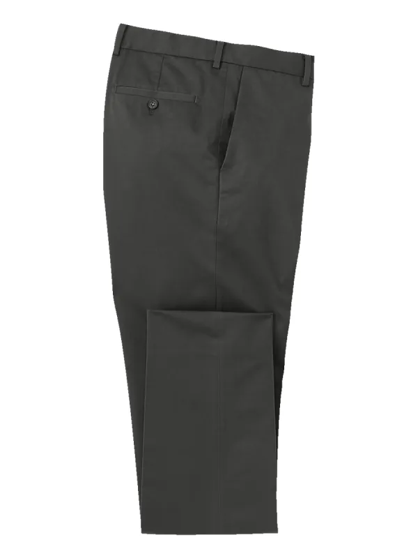Non-Iron Cotton Stretch Twill Pant - Charcoal sold by Paul Fredrick