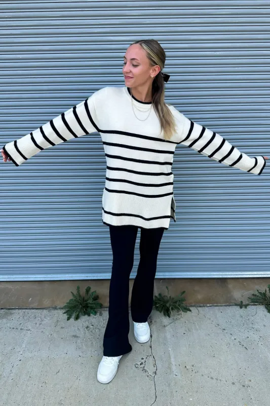 Cozy Stripe Delight Knit Sweater - FINAL SALE sold by Madison + Mallory