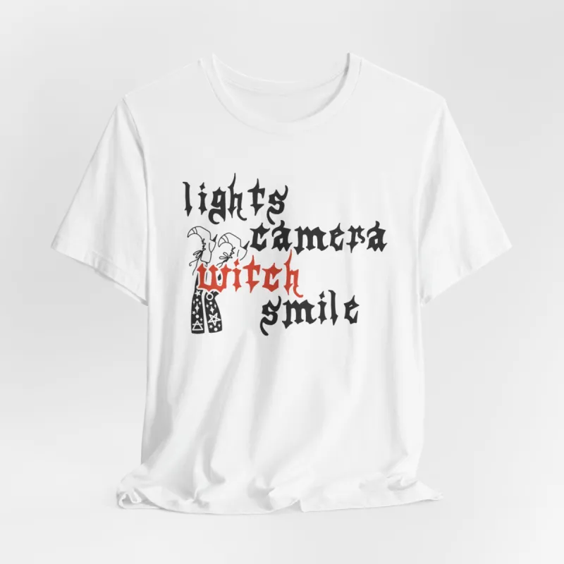 Lights Camera Witch Smile Tshirt sold by Rose Blush Studio